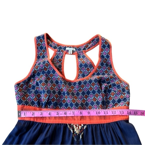 Ecote from Urban Outfitters Navy Blue Boho Cutout Pocket Mini Dress, Medium - Picture 10 of 11